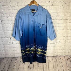 Y2K Paco Jeans Co. Hawaiian Oversized Baggy Button Down Shirt size XL